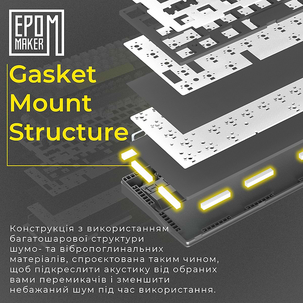 Фото - Клавиатура беспроводная игровая EPOMAKER EK68 Flamingo Switch Hot-Swap RGB Black (EK68-B-F)