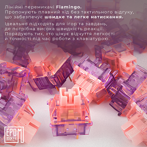 Фото - Клавиатура беспроводная игровая EPOMAKER EK68 Flamingo Switch Hot-Swap RGB Black (EK68-B-F)