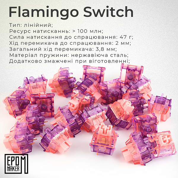 Фото - Клавиатура беспроводная игровая EPOMAKER EK68 Flamingo Switch Hot-Swap RGB Black (EK68-B-F)
