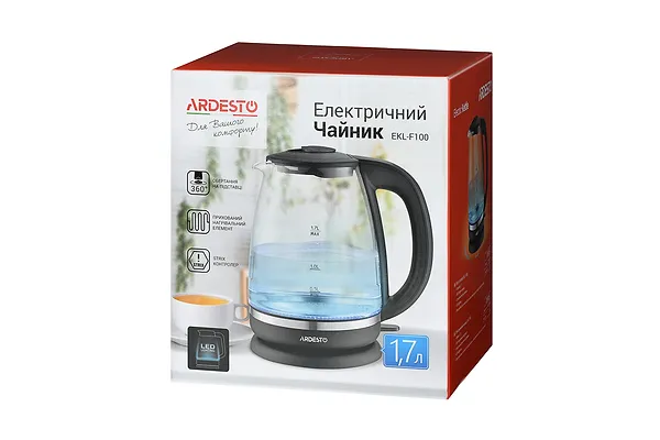 Фото - Уцінка - Електричний чайник Ardesto EKL-F100