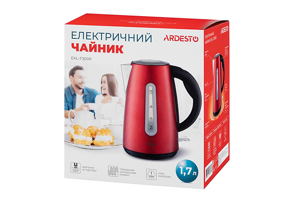 Фото - Уцінка - Електричний чайник Ardesto EKL-F300R Red