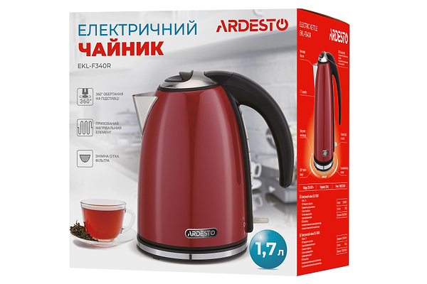 Фото - Електричний чайник Ardesto EKL-F340R Red