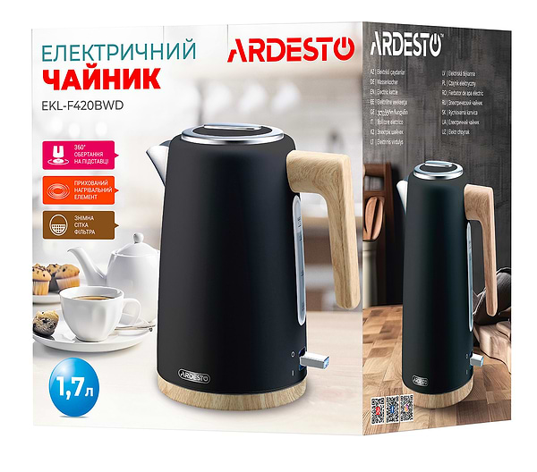 Фото - Електричний чайник Ardesto EKL-F420BWD