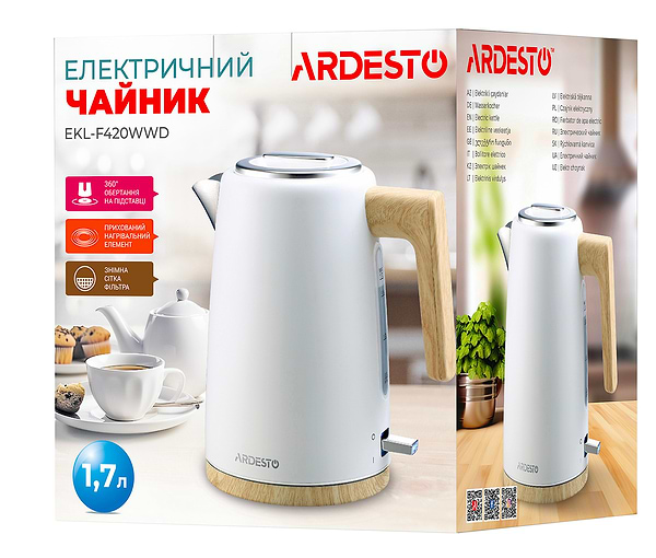 Фото - Електричний чайник Ardesto EKL-F420WWD