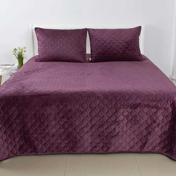 Фото - Покрывало двуспальное ТЕП VELOUR 240х260 см 409 Бордовый (4-00518_20827)