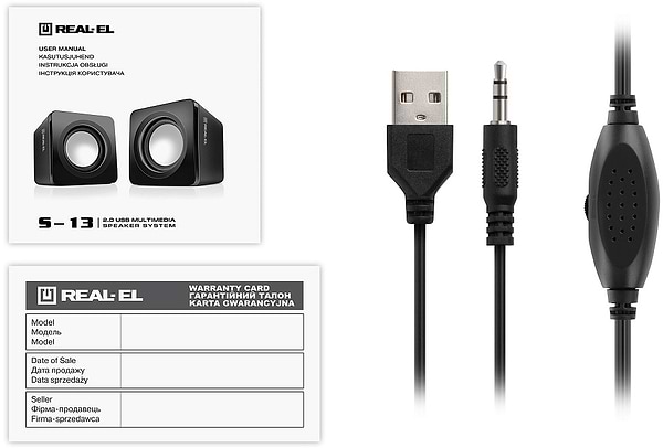 Фото - Комп'ютерна акустика компактна 2.0 REAL-EL S-13 Black (EL121100021)