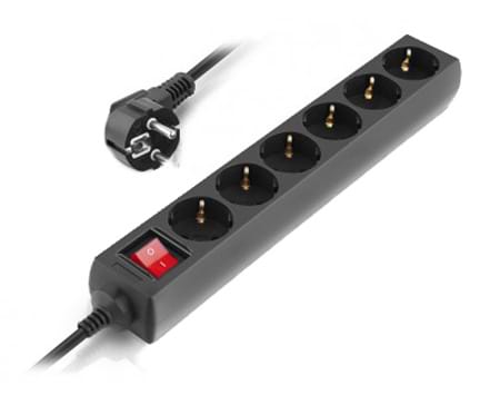 Фото - Сетевой фильтр REAL-EL RS-6 Protect M 1.8m Black (EL122300032)