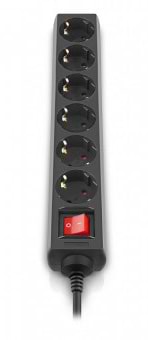 Фото - Сетевой фильтр REAL-EL RS-6 Protect M 1.8m Black (EL122300032)