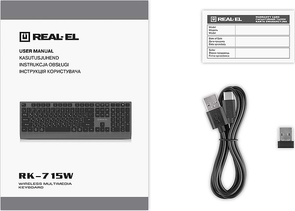 Фото - Клавиатура беспроводная REAL-EL RK-715W