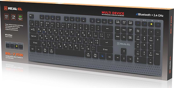 Фото - Клавиатура беспроводная REAL-EL RK-715W