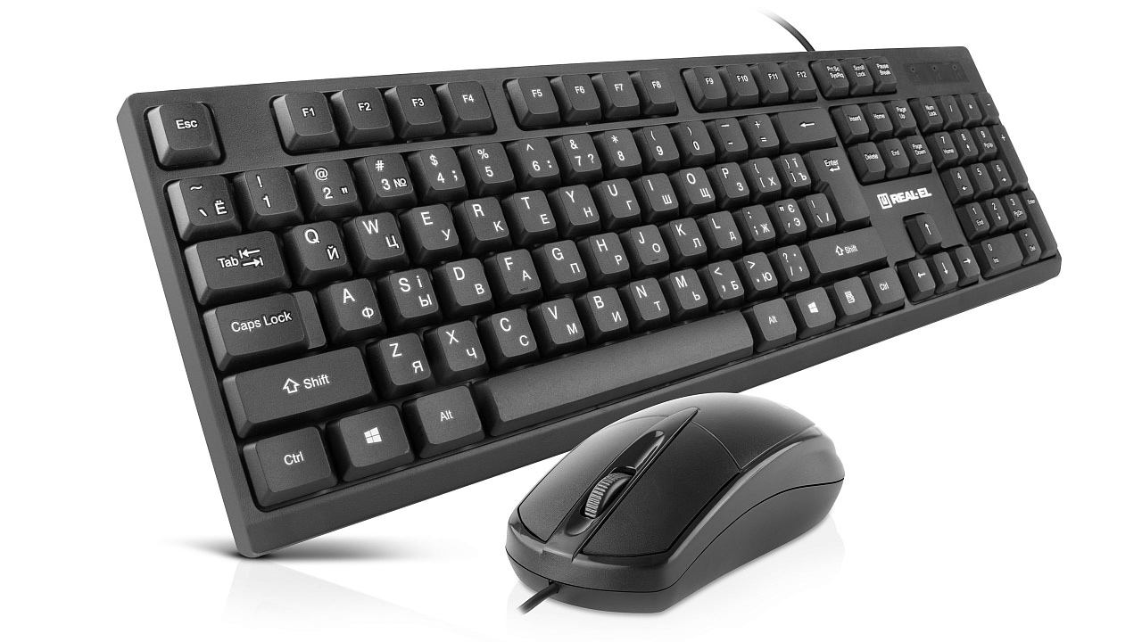 Клавиатура+мышь REAL-EL Kit-507 Black (EL123100055)