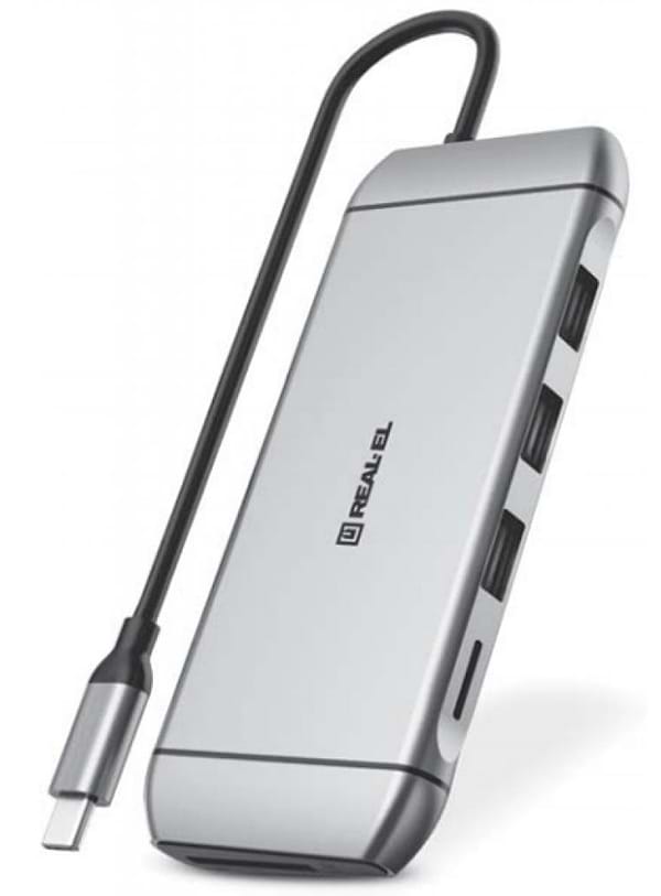 Фото - Хаб USB REAL-EL CQ-900 Space Grey (EL123110003)