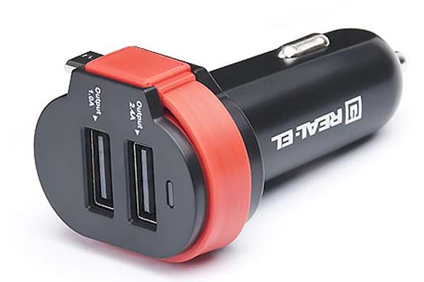 Фото - Автомобільний зарядний пристрій REAL-EL CA-35 black (EL123160012)