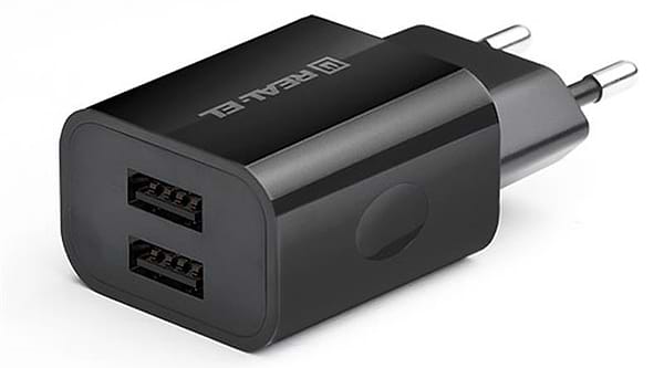 Фото - Мережевий зарядний пристрій REAL-EL CH-210 Black (EL123160014)