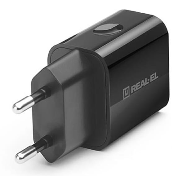 Фото - Мережевий зарядний пристрій REAL-EL CH-210 Black (EL123160014)