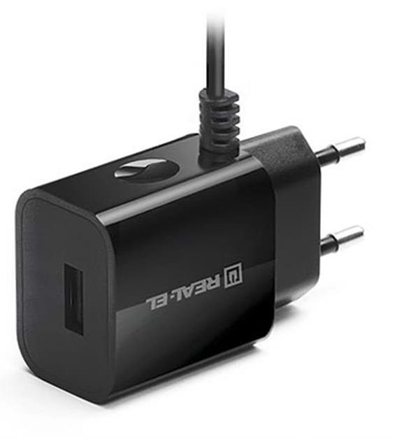 Фото - Сетевое зарядное устройство REAL-EL CH-217 Black (EL123160016)