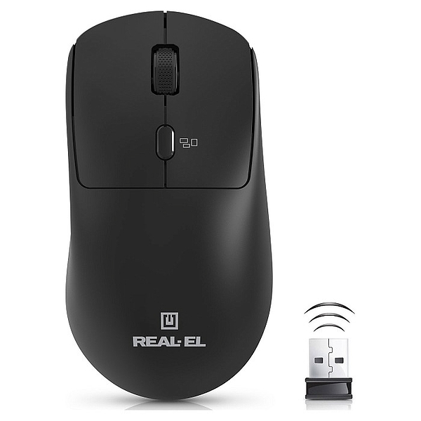 Фото - Мышь беспроводная REAL-EL RM-317W Black (EL123200052)