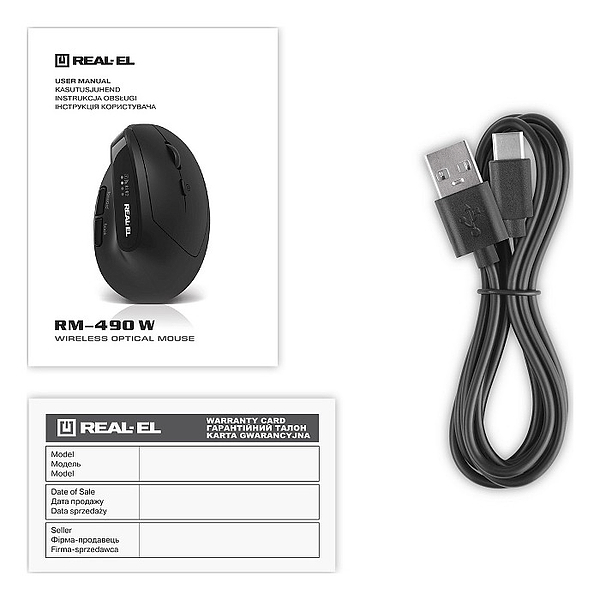 Фото - Мышь беспроводная REAL-EL RM-490W Black (EL123200058)