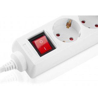 Фото - Мережевий фільтр REAL-EL RS-6 Protect M 3m White (EL122300033)