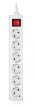 Фото - Мережевий фільтр REAL-EL RS-6 Protect M 3m White (EL122300033)