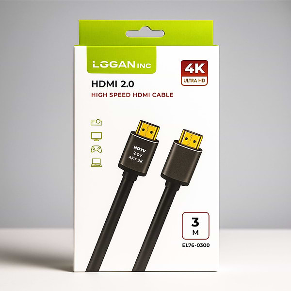 Фото - Кабель HDMI Logan HDMI V2.0 3m (EL76-0300)