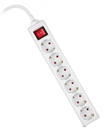 Фото - Мережевий фільтр REAL-EL RS-6 Protect M 3m White (EL122300033)