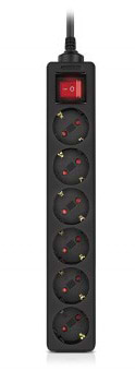 Фото - Сетевой фильтр REAL-EL RS-6 Protect M 1.8m Black (EL122300032)