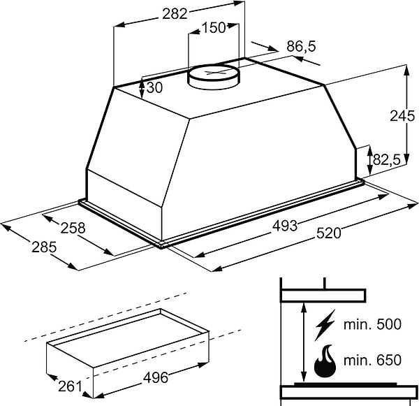 Фото - Вытяжка встраиваемая Electrolux LFG525S
