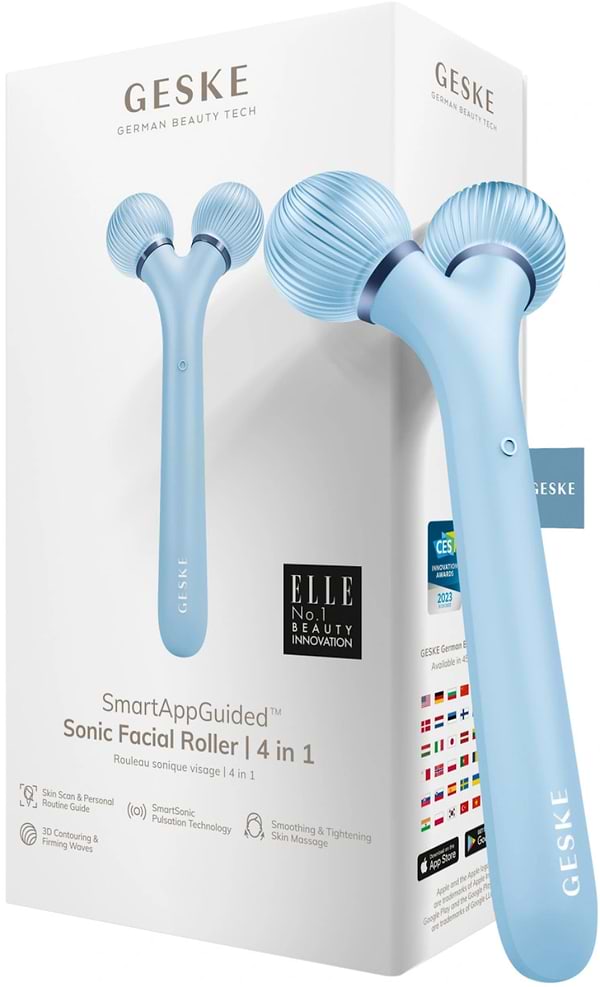 Фото - Электронный звуковой ролик для лица GESKE Sonic Facial Roller 4 в 1 аквамарин (GK000040AQ01)
