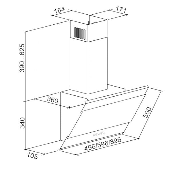 Фото - Вытяжка декоративная ELEYUS Focus 1000 50 BG
