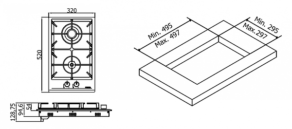 Фото - Варильна поверхня газова ELEYUS NEO 30 BL CF