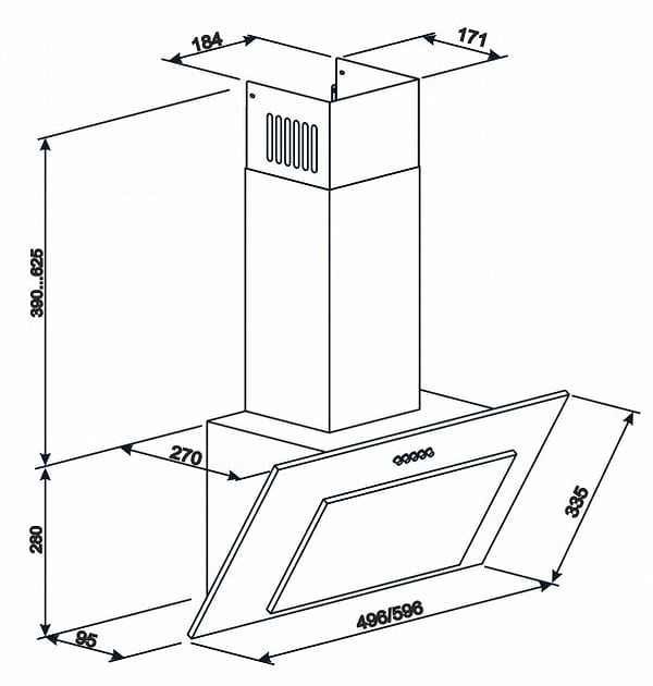 Фото - Витяжка декоративна ELEYUS VERTICAL 1000 50 WH