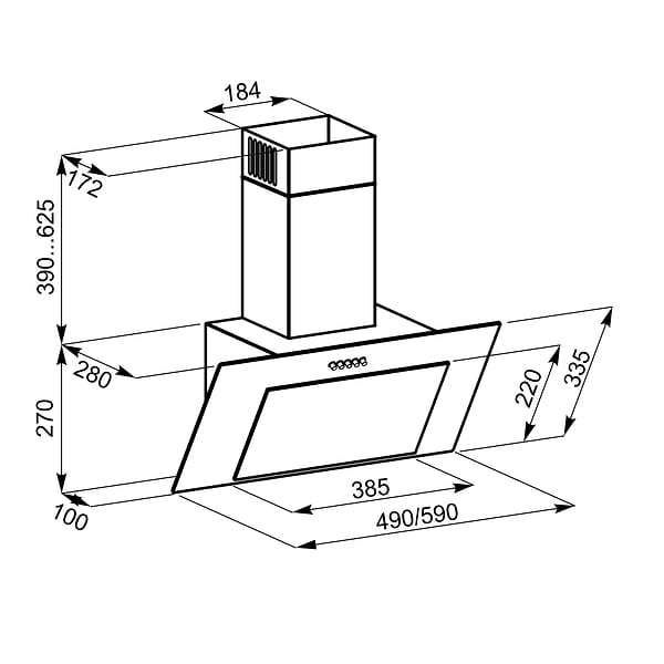 Фото - Витяжка декоративна ELEYUS VERTICAL 700 60 BL