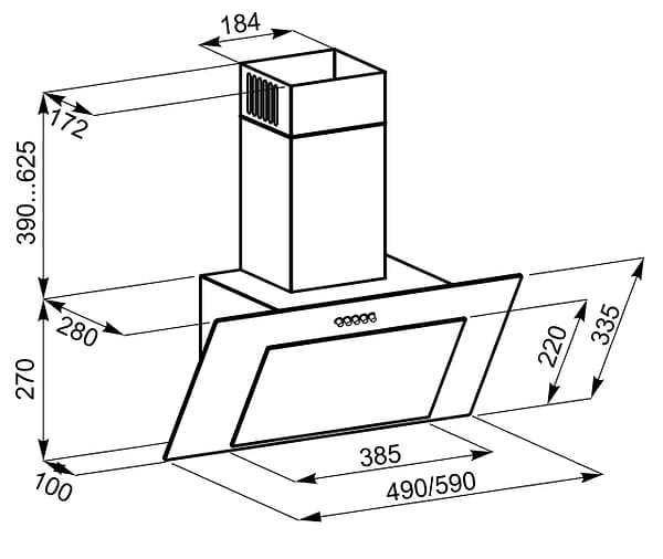 Фото - Витяжка декоративна ELEYUS VERTICAL 700 60 WH