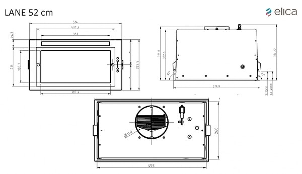 Фото - Вытяжка встраиваемая Elica LANE IX/A/52