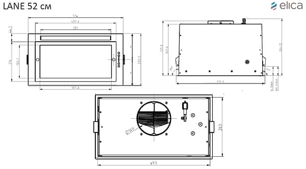 Фото - Витяжка вбудована Elica LANE WH/A/52
