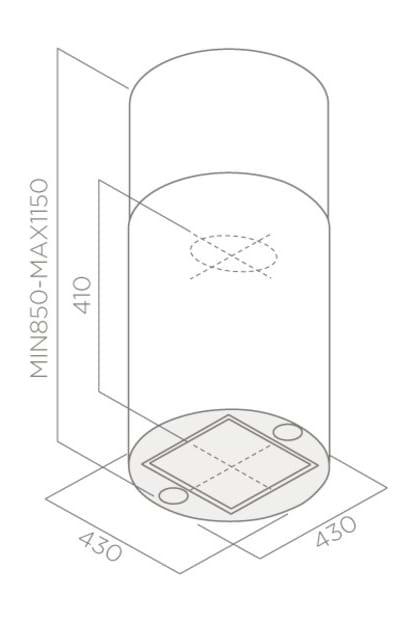 Фото - Витяжка декоративна Elica TUBE PRO ISLAND BL MAT/A/43