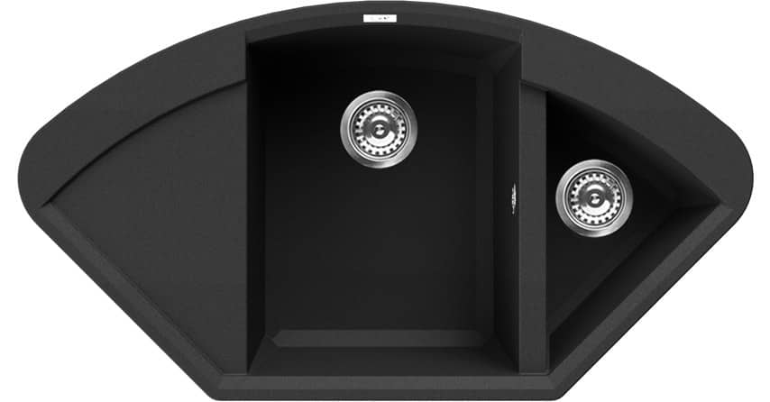 Мойка кухонная Elleci Easy Corner Full Black 40 - Фото 1