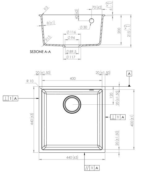 Фото - Мийка кухонна Elleci Q 102 Under Top Tortora 43