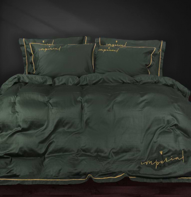 Простирадло двоспальне MirSon Imperial Satin Emerald 180х190 см (2200008581176)