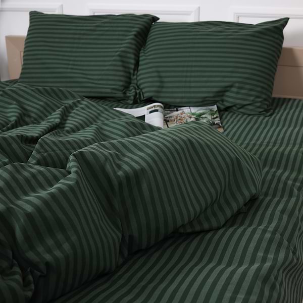 Фото - Комплект постельного белья MirSon Бязь 17-0612 Stripe Emerald 2x160x220 см (2200008202019)