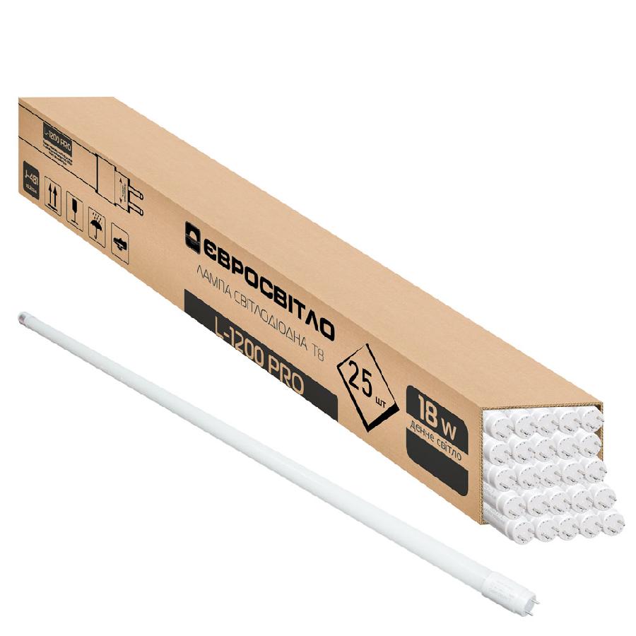 Лампочка світлодіодна Євросвітло PRO 18Вт 4200K L-1200 T8 G13 25 шт. (000059483)