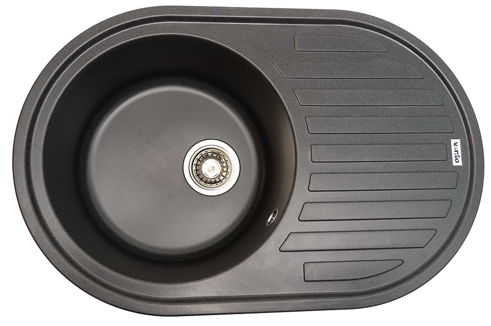 Мойка кухонная Ventolux Emilia (BLACK MATT QUARTZ) 767x495x190