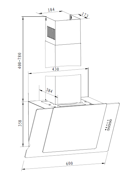 Вытяжка декоративная Liberty Charlotte 60 W