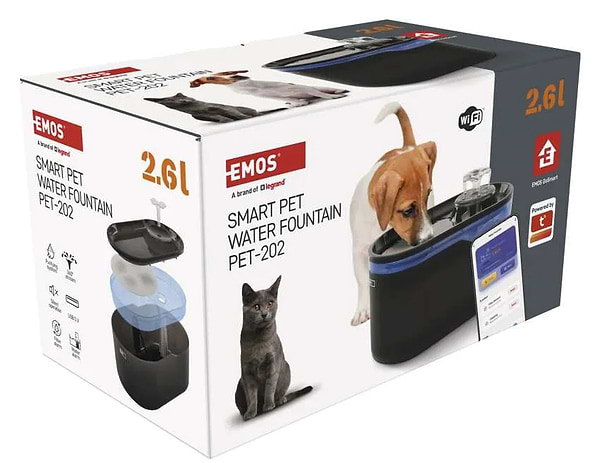 Фото - Смарт-поилка для животных EMOS фонтанчик H6102 2.6 л WiFi