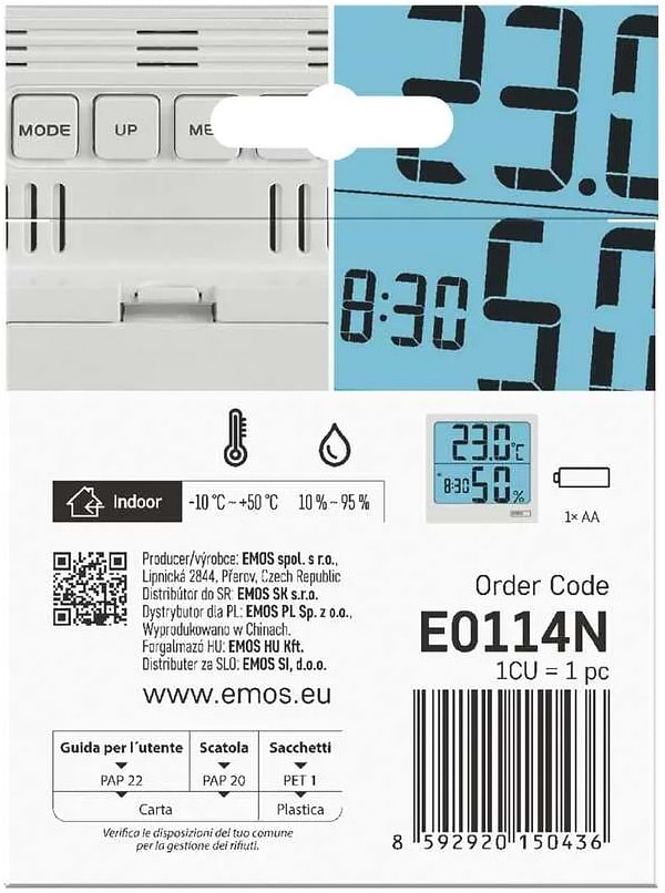 Фото - Термогигрометр EMOS цифровой E0114N