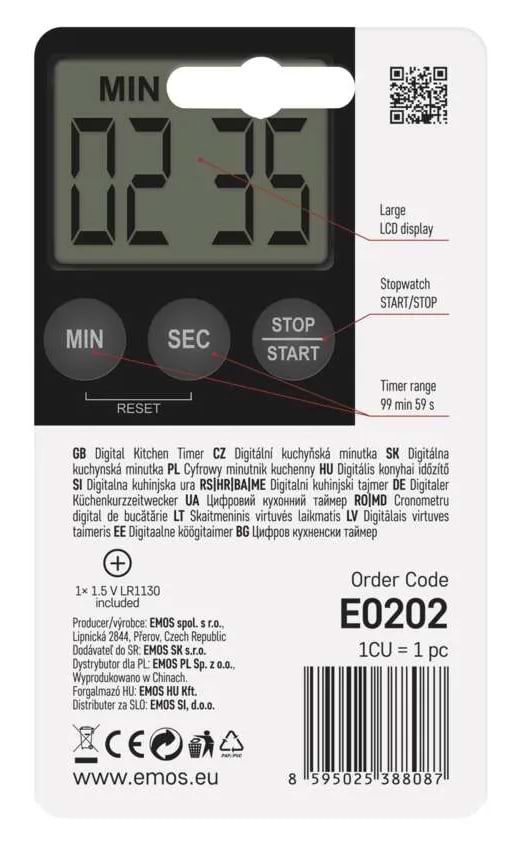 Фото - Кухонний таймер цифровий EMOS E0202
