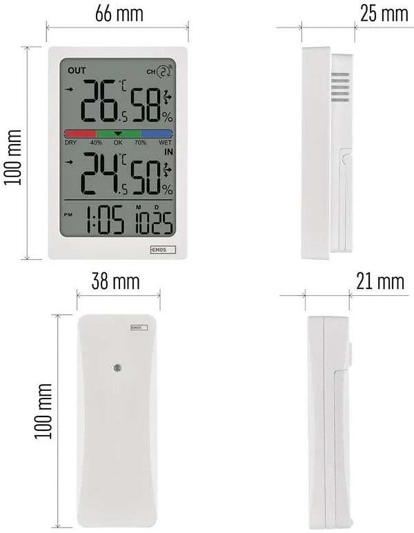 Фото - Термогигрометр EMOS с беспроводным датчиком E0558W