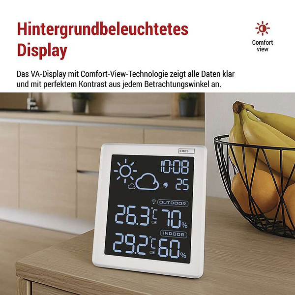 Фото - Метеостанция EMOS с беспроводным датчиком E8647W