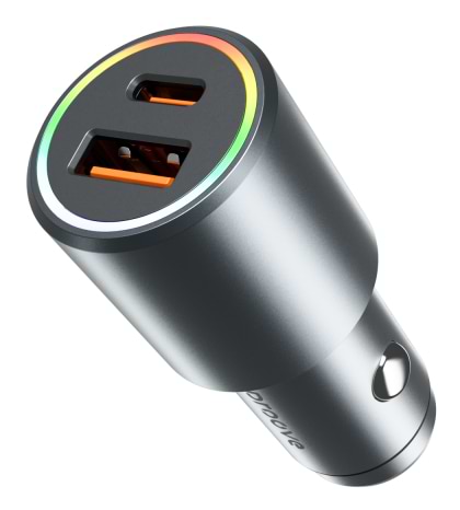 Фото - Автомобильное зарядное устройство Proove Double Energy Plus 53W (USB + Type-C) Metal Gray